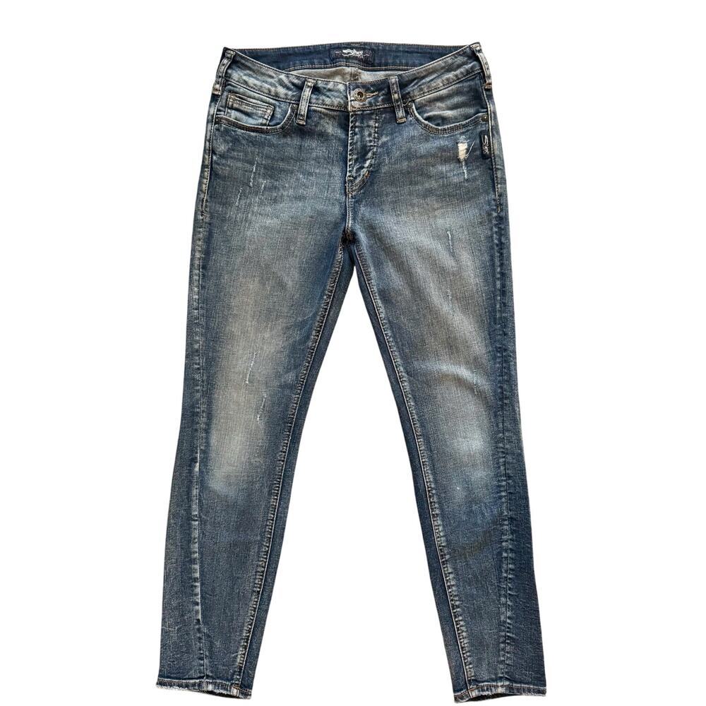 Silver Jeans Women's Size 29x27 29 Blue Aiko ankle skinny grunge streetwear‎